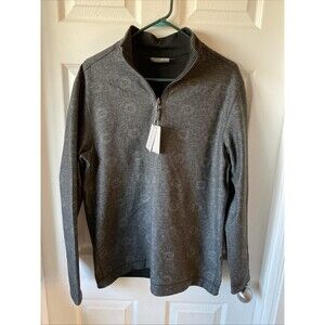 Age Of Wisdom Men’s M Reversible 1/4 Zip Pullover Jacket Charcoal NWT Stretch